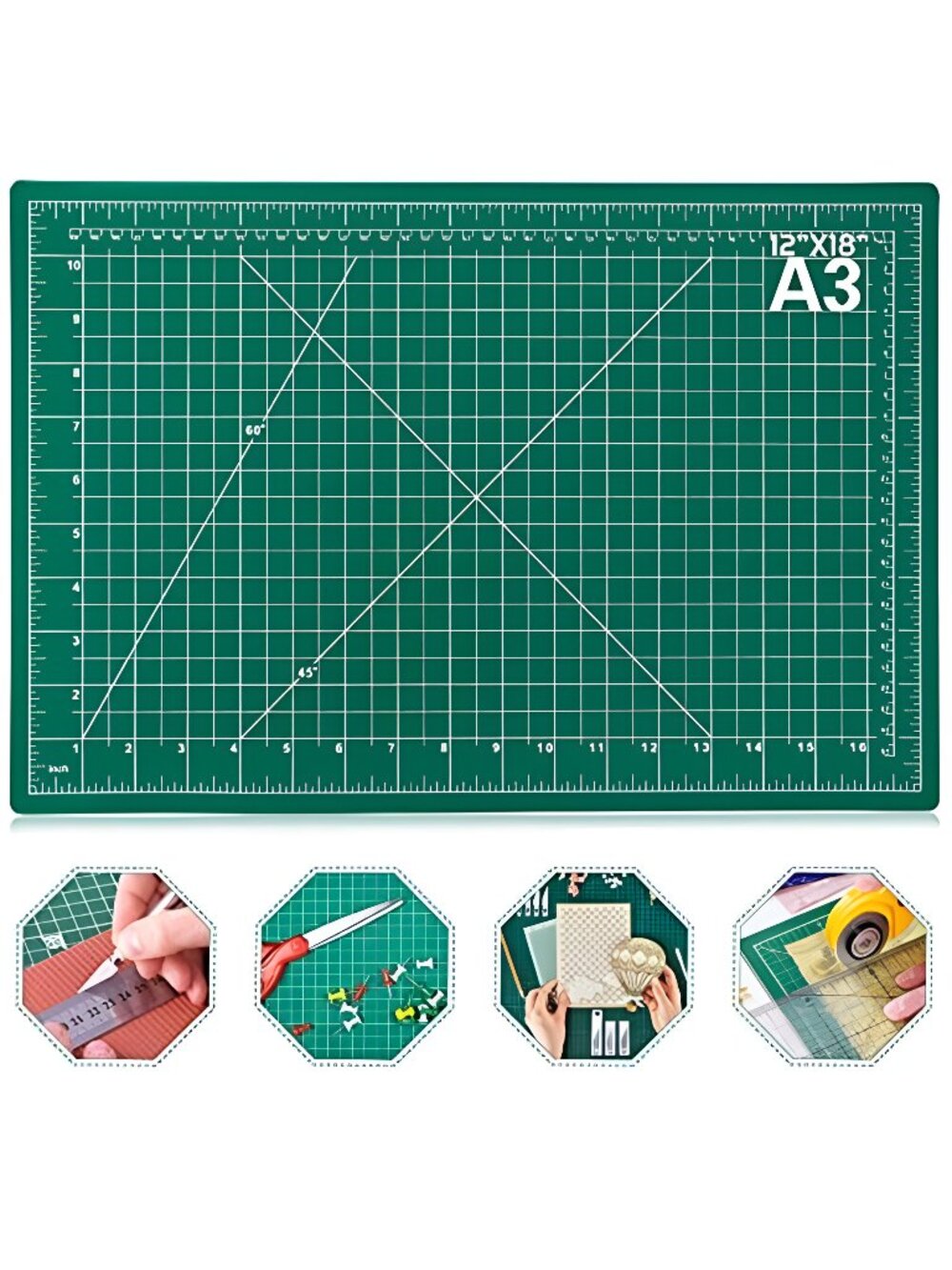 Self Healing Sewing Mat, 12inch x 18inch Rotary Cutting Mat Double Sided
